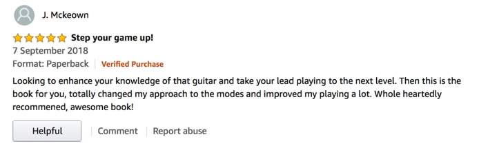 Modes For Rock Guitar Players 5-star review